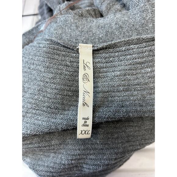 Leo & Nicole Women’s Longline Knit Open Front Wrap Cardigan, Gray, size XXL - Picture 5 of 9